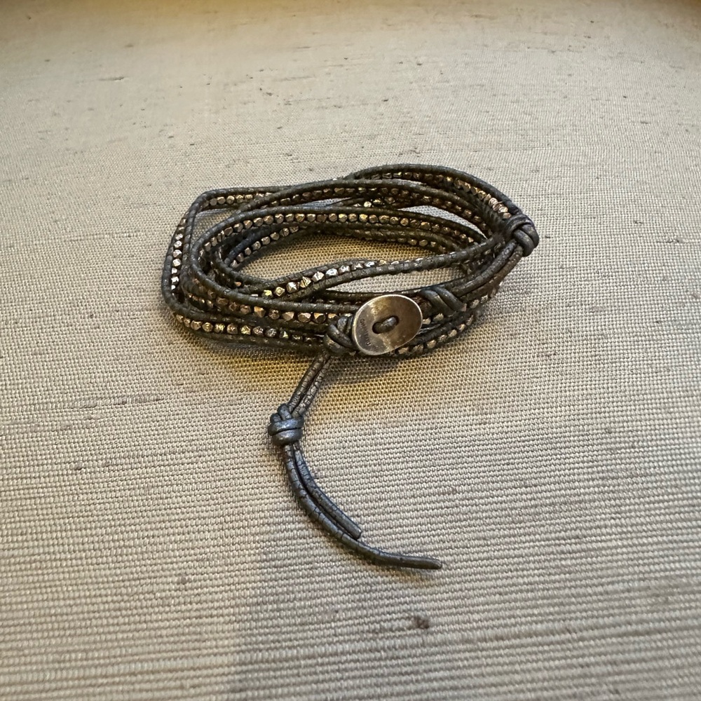 Olive Green and Gold Chan Luu Wrap Bracelet